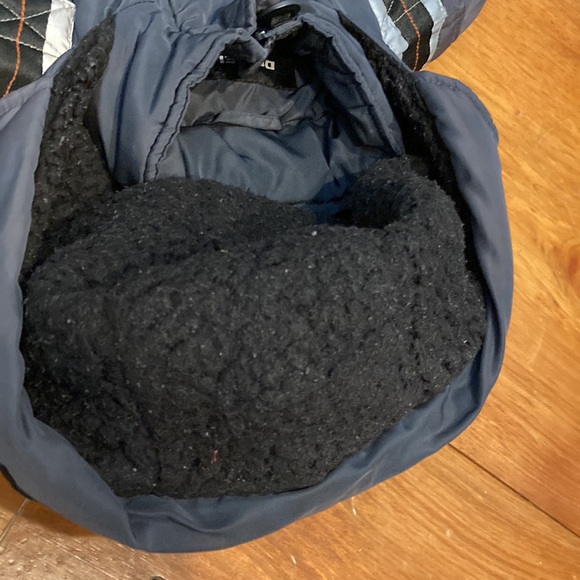 DIESEL Boys 5-6 Blue Puffer Jacket Hooded Ribbed Collar Cuffs Button & Zip - Picture 15 of 16